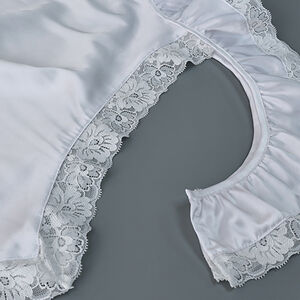 Simple Elegant Ruffled Asymmetrical Lace Trimmed Mini Skirts h5 Picture4