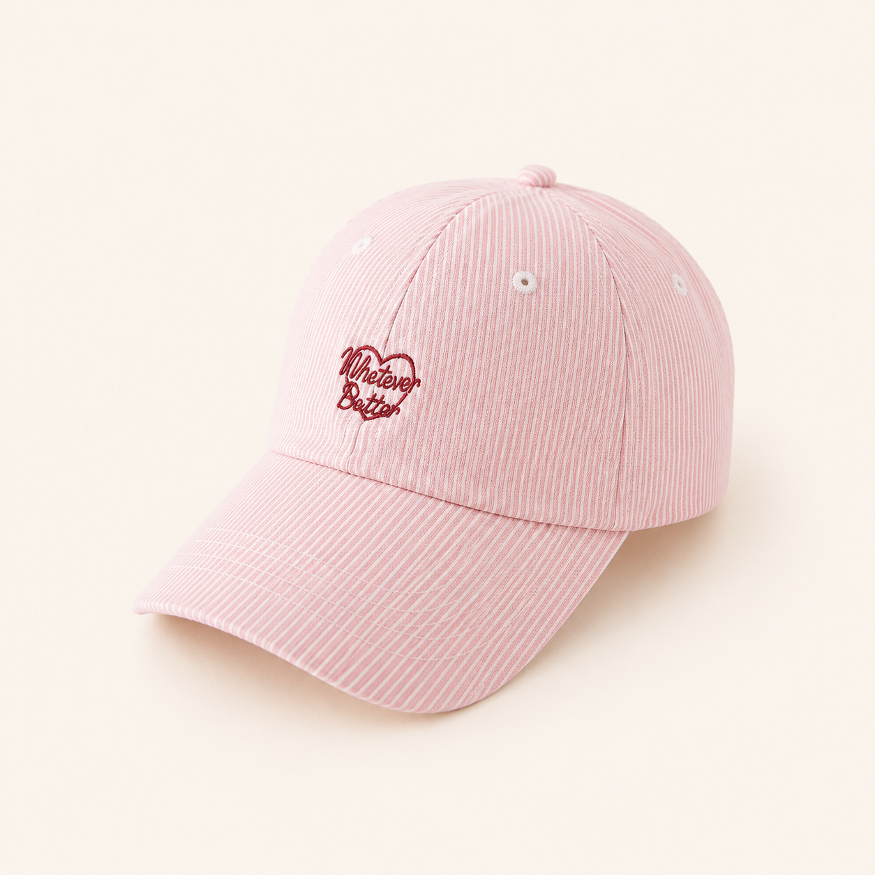 Simple Series Casual Letter Heart Stripe Cotton Baseball Cap 2