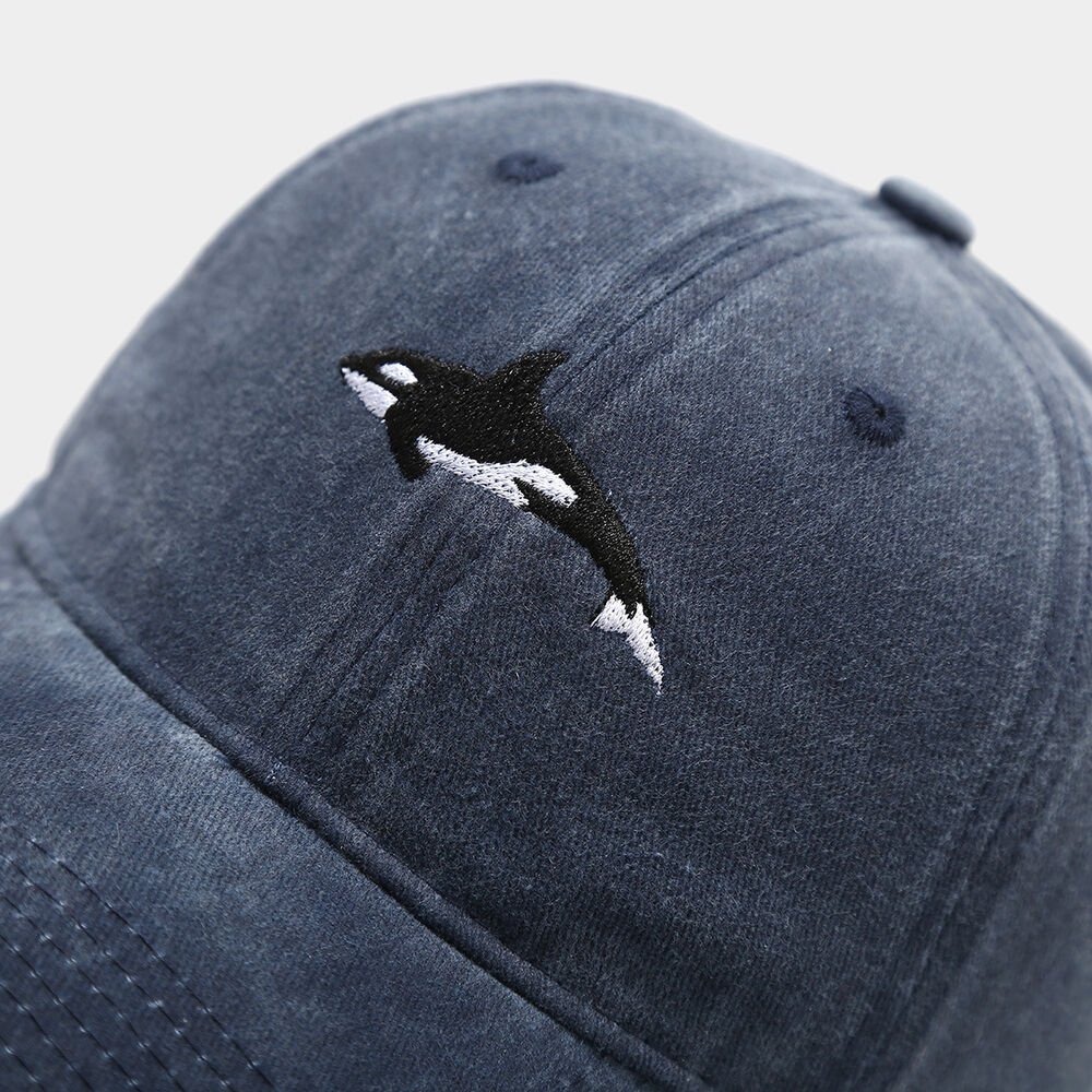 Simple Series Casual Solid Color Oceanic Style Fish Cotton Baseball Cap Picture4