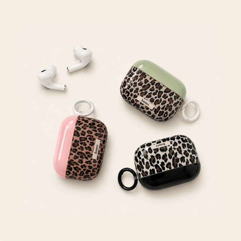 Letter Leopard Print Mixed Color Unisex Earphone Case
