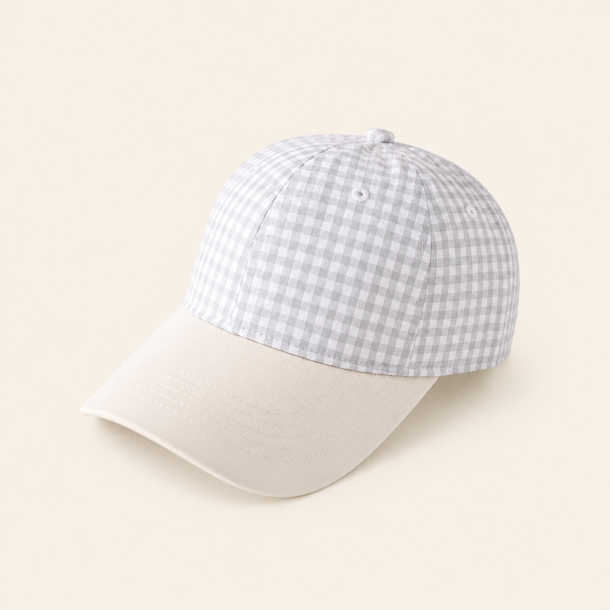 Simple Series Daily Plaid Mixed Color Cotton Baseball Cap 2