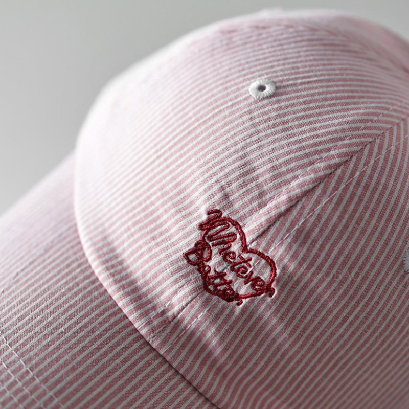 Simple Series Casual Letter Heart Stripe Cotton Baseball Cap h5 Picture6