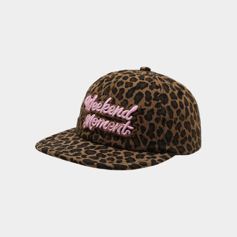 Gorra de béisbol de algodón con estampado de leopardo de la serie Simple Retro Letter 2