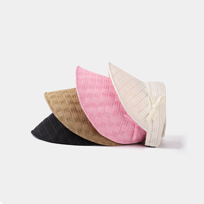 Simple Series Sweet Bow Knot Solid Color Cotton Visor 2