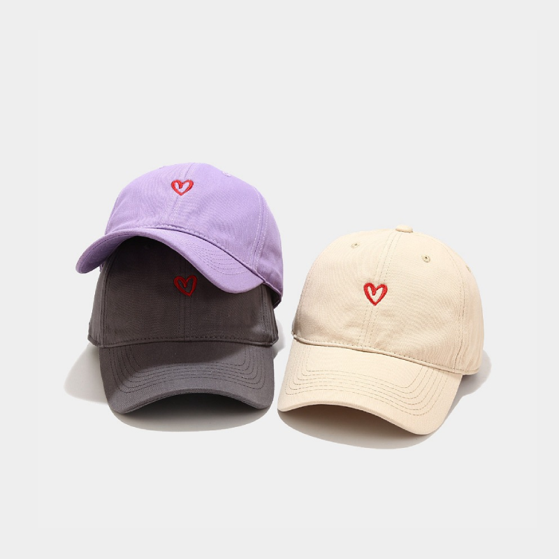 Simple Series Daily Heart Solid Color Cotton Baseball Cap