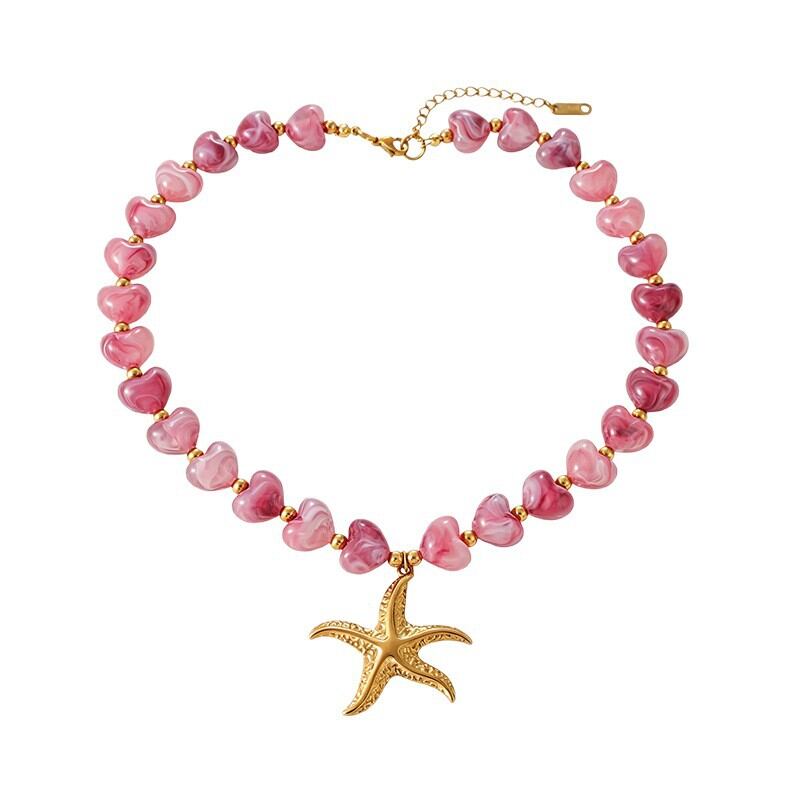 Colliers de perles pour femmes, collection romantique, style océanique, pendentif coquillage en résine Image2