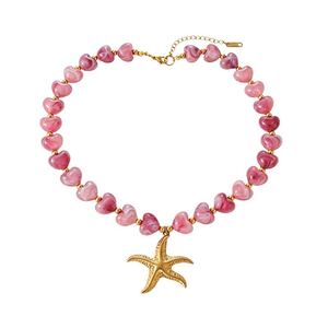 Colliers de perles pour femmes, collection romantique, style océanique, pendentif coquillage en résine h5 Image2
