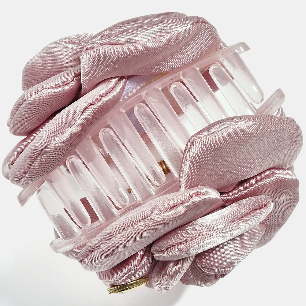 Simple Series Elegant Flower Solid Color Rose Acrylic Hair Claws Picture3