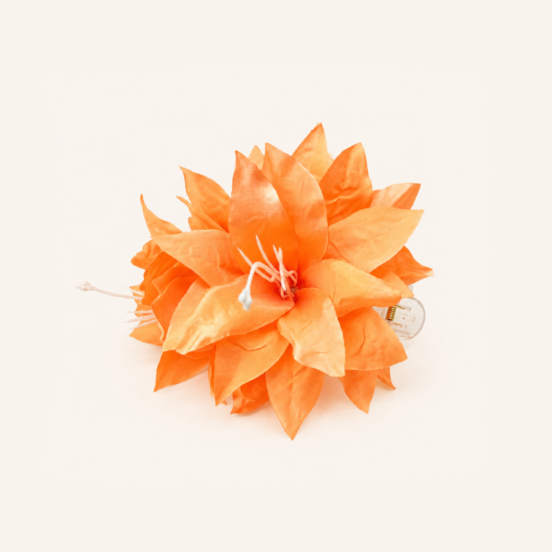 Pinzas para el cabello de tela de color liso con estampado floral dulce de la serie romántica Imagen2