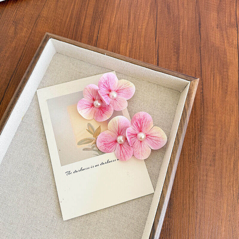 Simple Series Sweet Flower Gradient Color Fabric Hair Clips 2