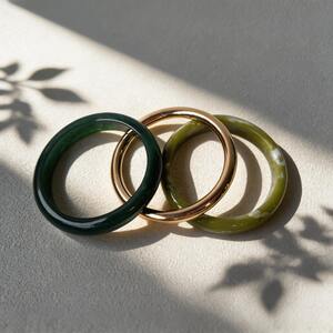 Gradient Color Resin Gold Color Women's Bracelets Sets h5 Picture4