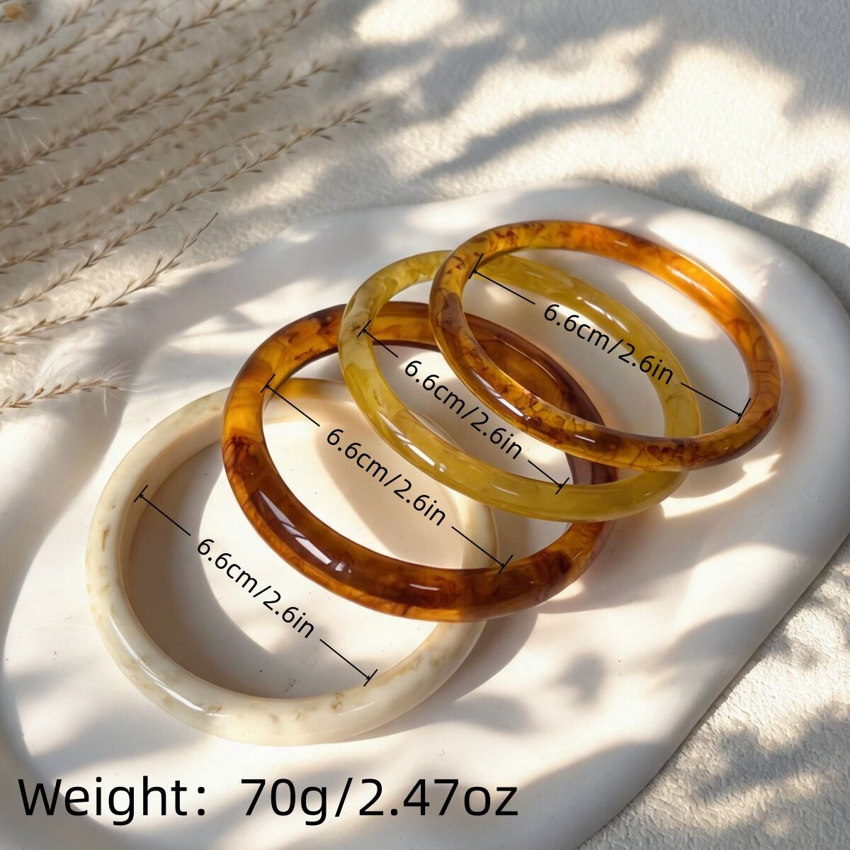 Conjuntos de pulseras de resina con degradado de color para mujer Imagen2