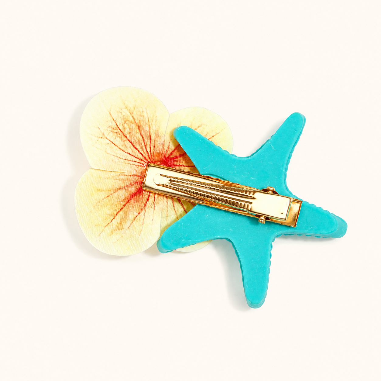 Pinzas para el cabello acrílicas con forma de estrella de mar de la serie romántica h5 Imagen4