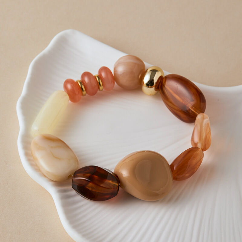 Pulseras de cuentas acrílicas para mujer de la serie clásica estilo retro h5 Imagen2