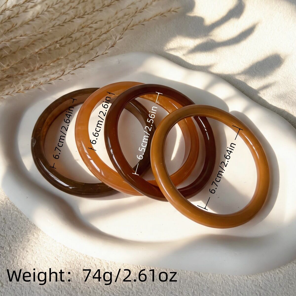 Conjuntos de pulseras de resina con degradado de color para mujer Imagen2