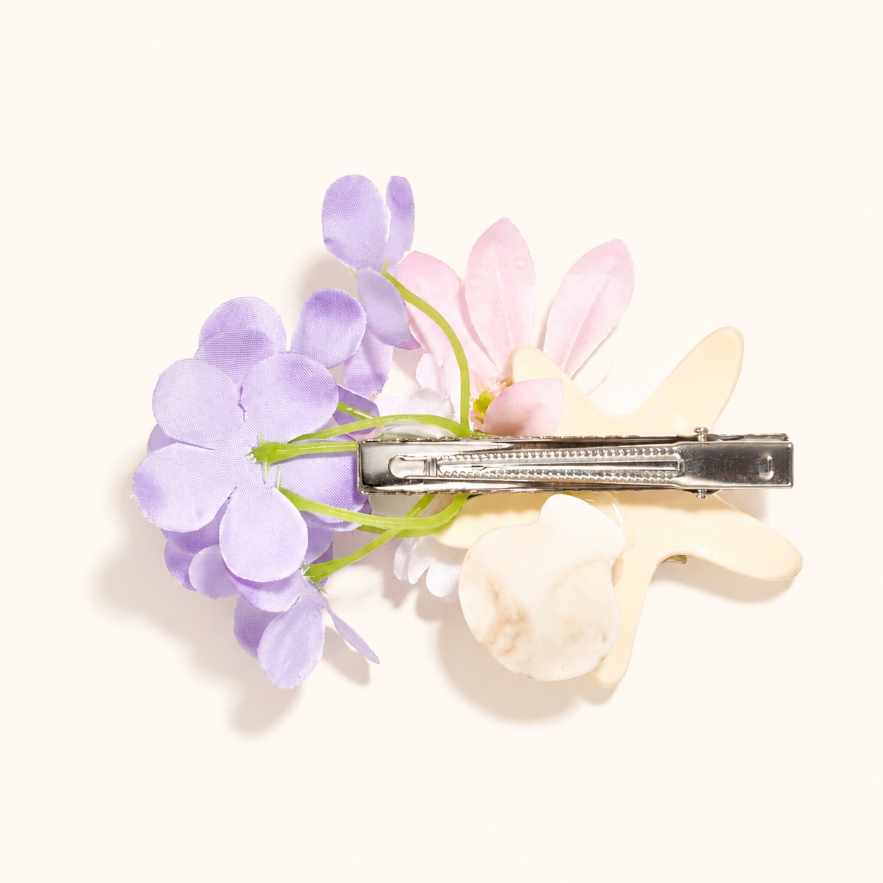 Pinzas para el cabello de mujer de tela con diseño de flor y estrella de mar de la serie Simple h5 Imagen3