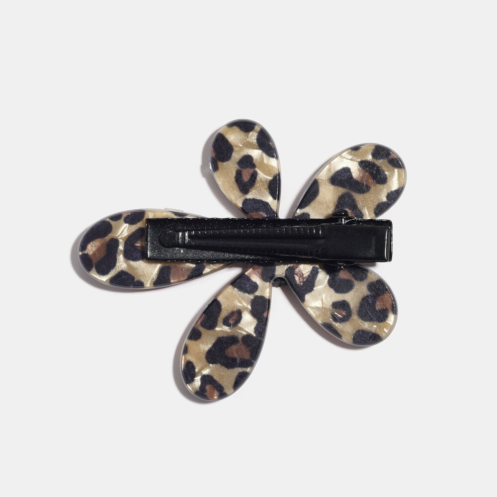 Pinzas para el cabello de acrílico con estampado de leopardo de la serie Simple. Imagen3