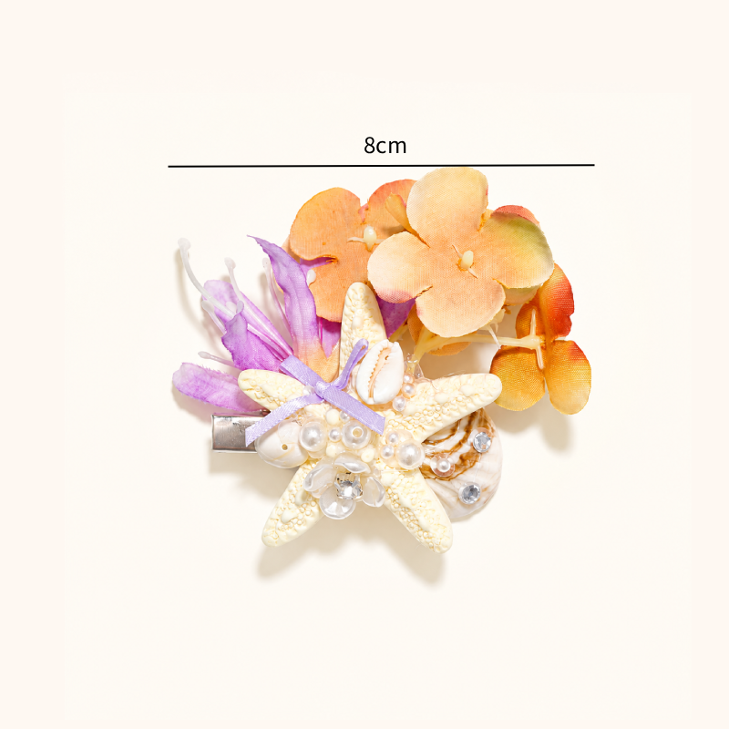 Simple Series Shell Starfish Fabric Imitation Pearl Hair Clips