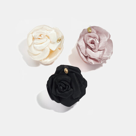 Simple Series Elegant Flower Solid Color Rose Acrylic Hair Claws