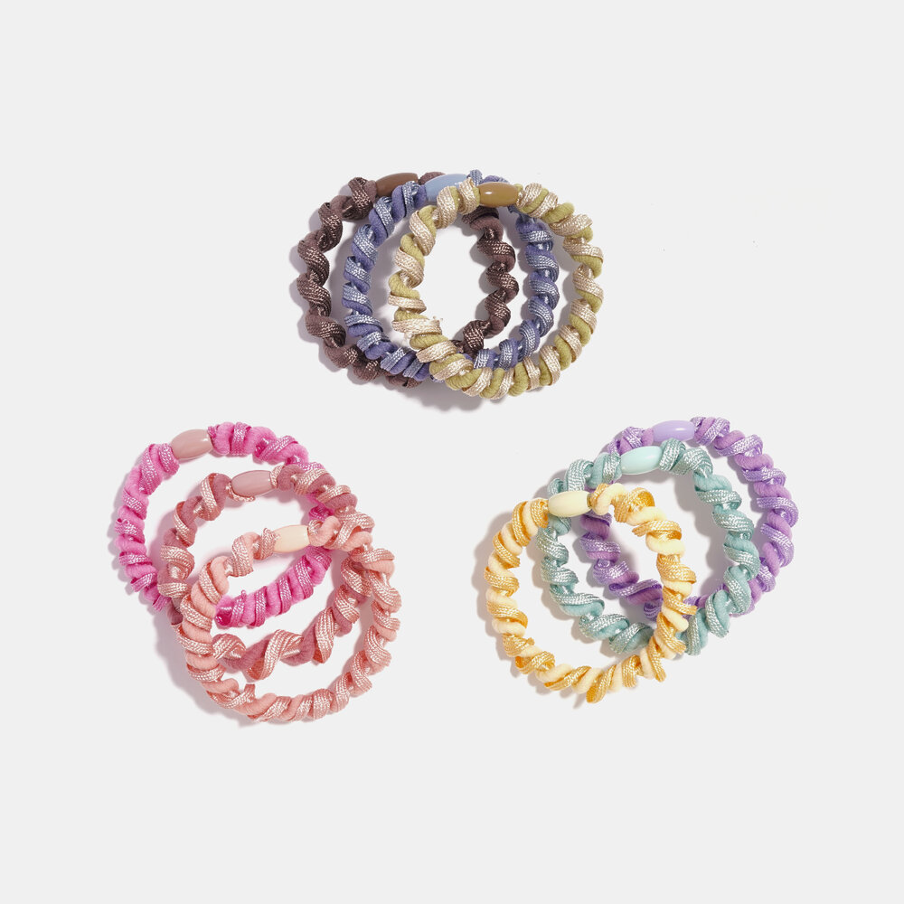 Simple Series Classic Twist Patchwork Fabric Scrunchies Picture4