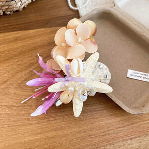 Simple Series Shell Starfish Fabric Imitation Pearl Hair Clips h5 Picture4