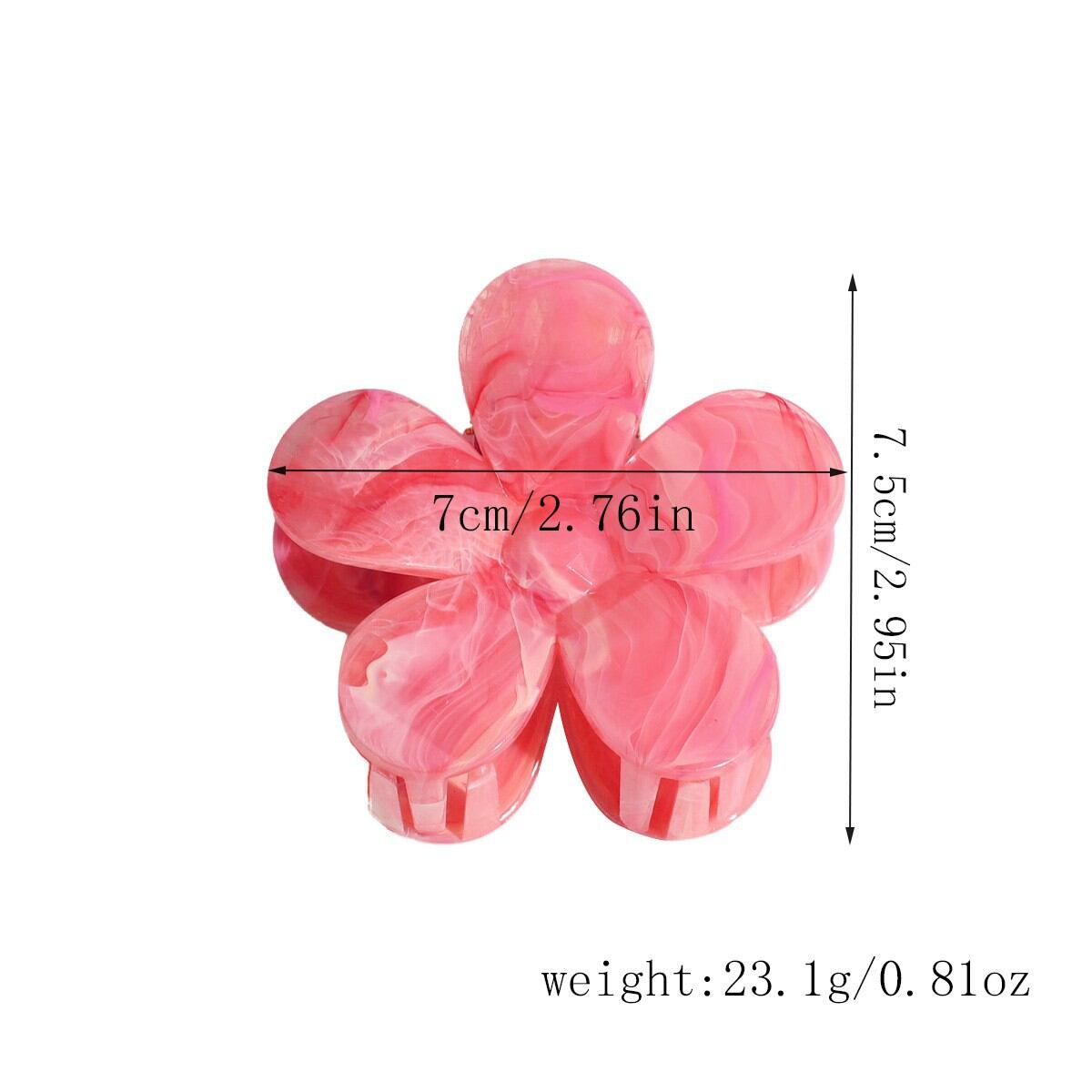 Garras para el cabello de resina de la serie Simple Daily Flower, color sólido, color degradado h5 Imagen5