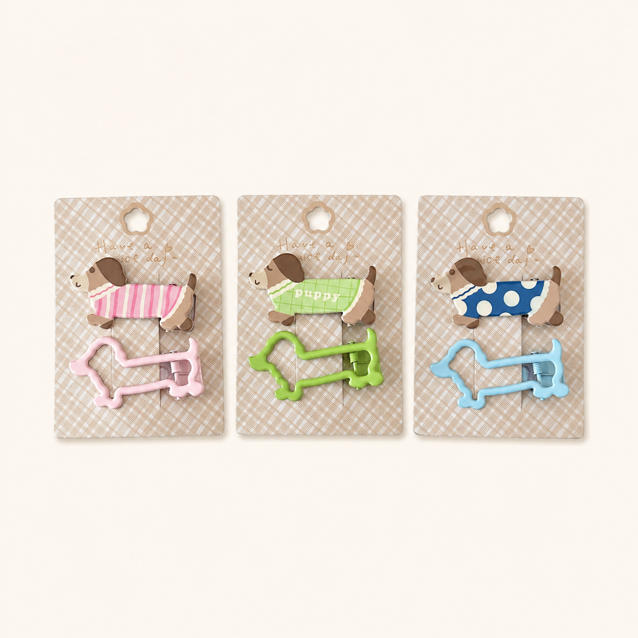 Pinzas para el cabello de aleación con diseño de perro salchicha de la serie Simple. Imagen3