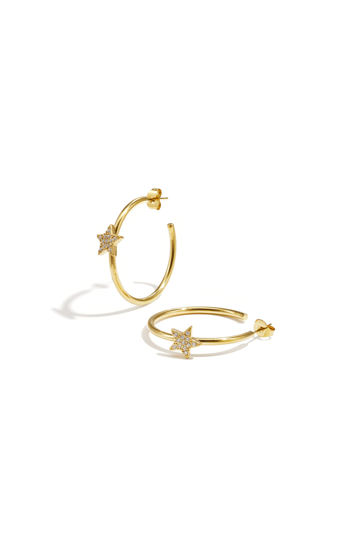 Boucles d'oreilles créoles en acier inoxydable, collection Étoile Simple Daily Simple, bijoux pour femmes
