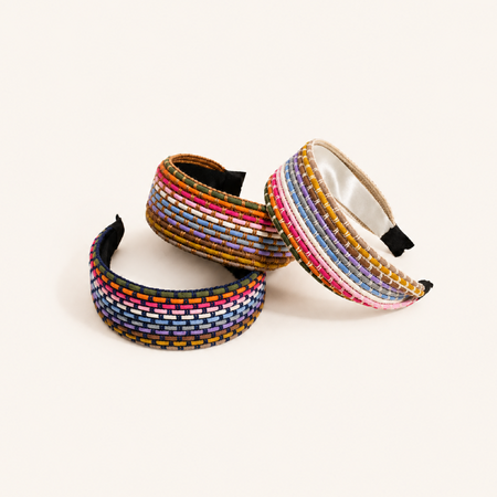 Ethnic Series Casual Twist Stripe Mixed Color Woven Braided Rope Hair Bands