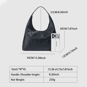 Minimalist Style Woven Woven Pu Women's Handbags h5