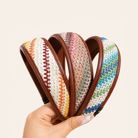 Simple Series Daily Stripe Mixed Color Premium Quality Pu Hair Bands 2