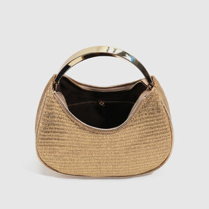 Bolsos de mano de paja tejida estilo parisino chic para mujer h5 Imagen3