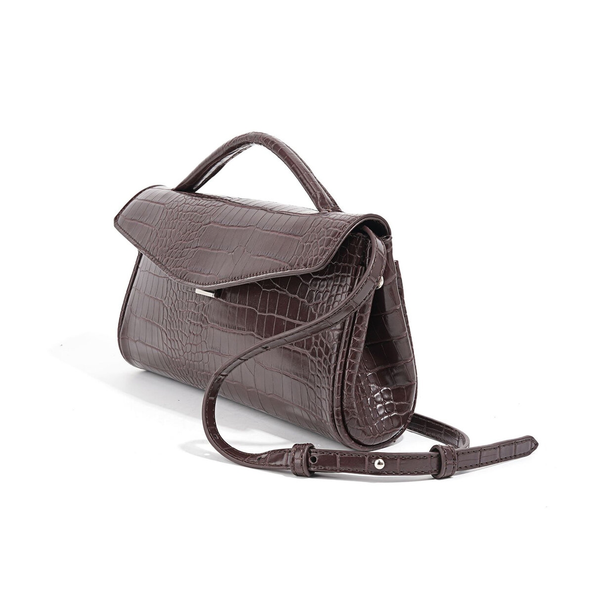 Bolso de mujer de piel sintética de color liso estilo Old Money, de estilo oriental-occidental. h5 Imagen2