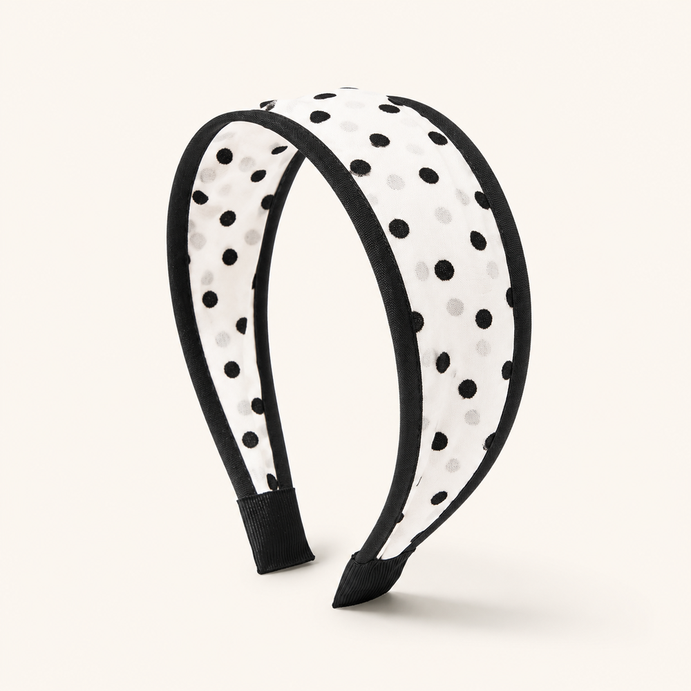 Simple Series Elegant Solid Color Polka Dots Organza Hair Bands Picture2