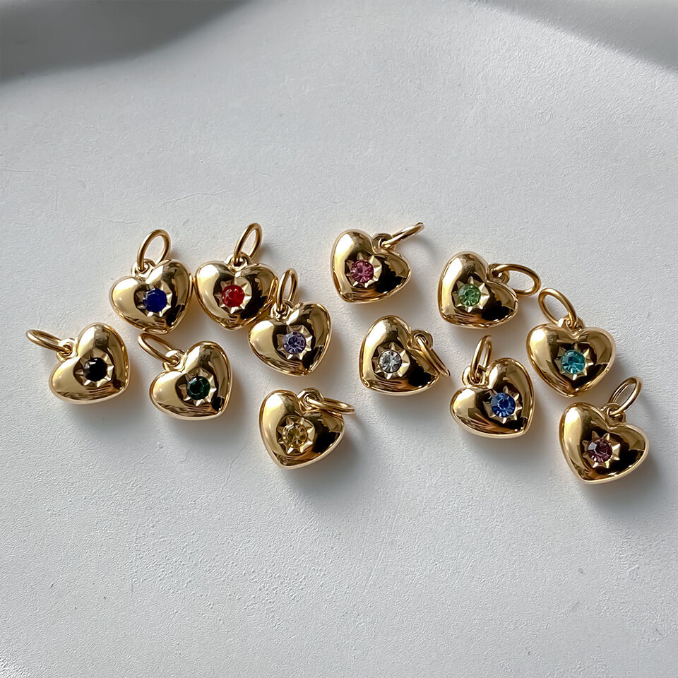 Simple Series DIY Retro Heart Stainless Steel Waterproof Gold Color Women's Pendants Picture5