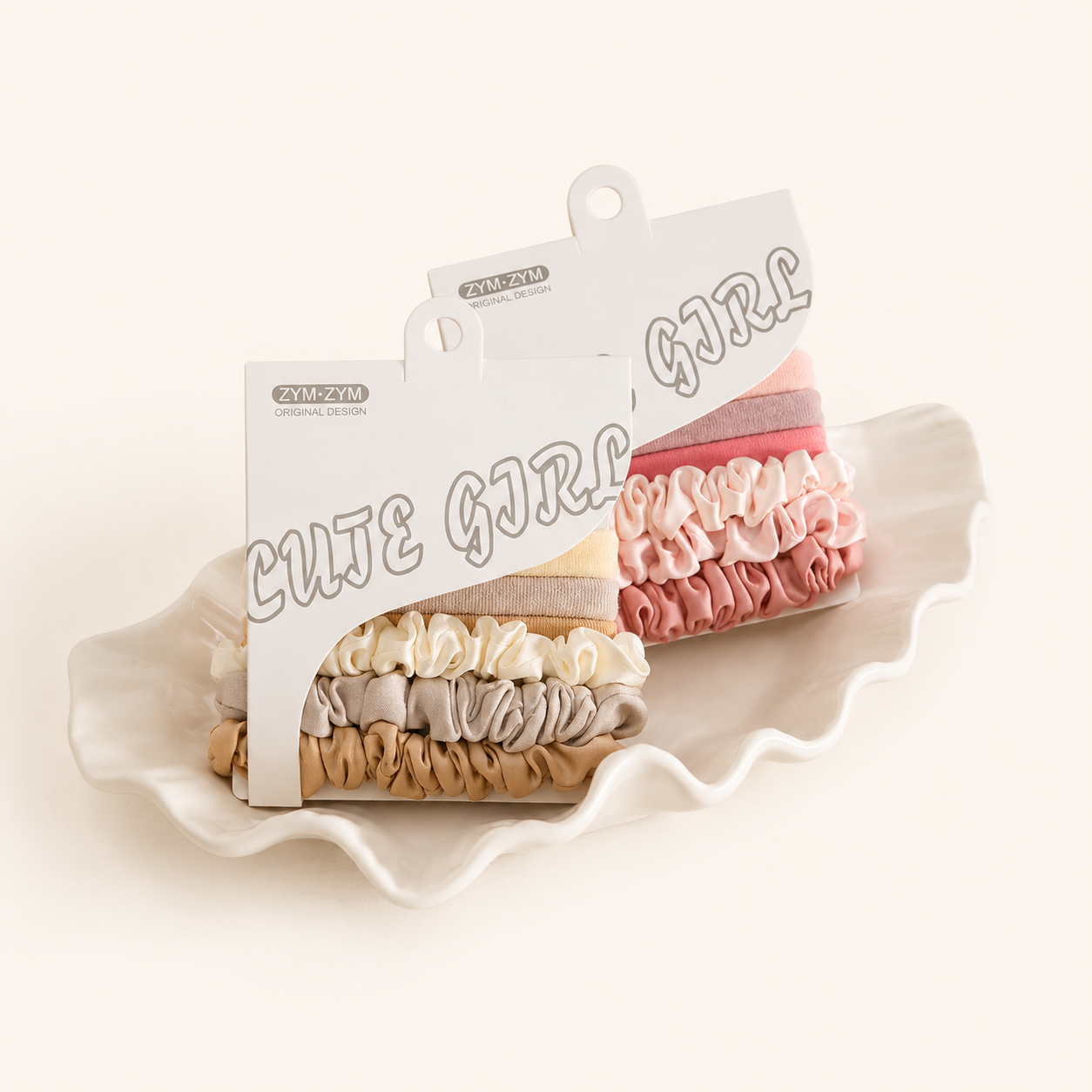 Simple Series Sweet Solid Color Gradient Color Fabric Scrunchies