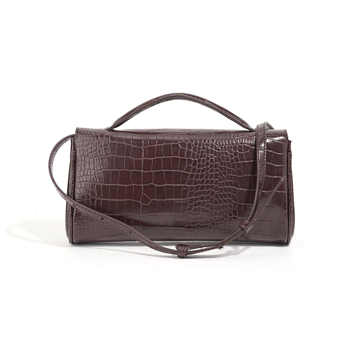 Bolso de mujer de piel sintética de color liso estilo Old Money, de estilo oriental-occidental. Imagen3