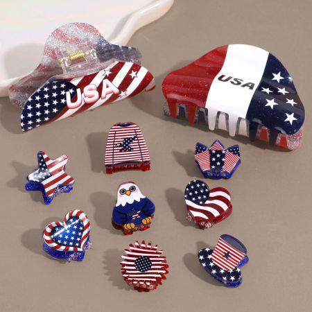 Ethnic Series Sports Heart Stripe Star Birds Geometric Shape Plastic Hair Clips