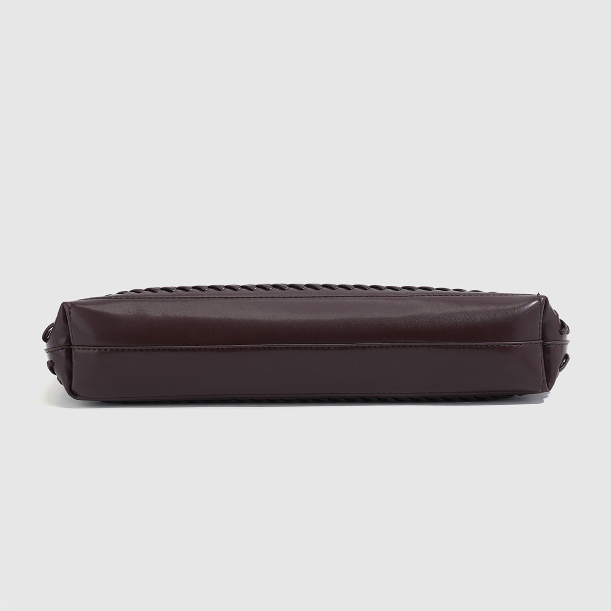 Bolso tote de mujer de PU tejido de color liso estilo parisino chic Imagen5