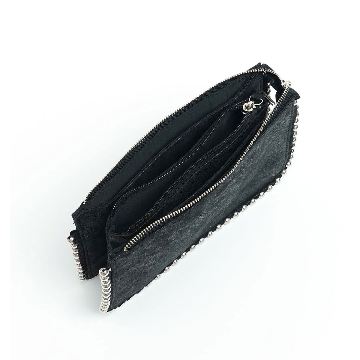 Bolso cuadrado de mujer de PU con remaches y tachuelas de color liso, estilo streetwear. Imagen3
