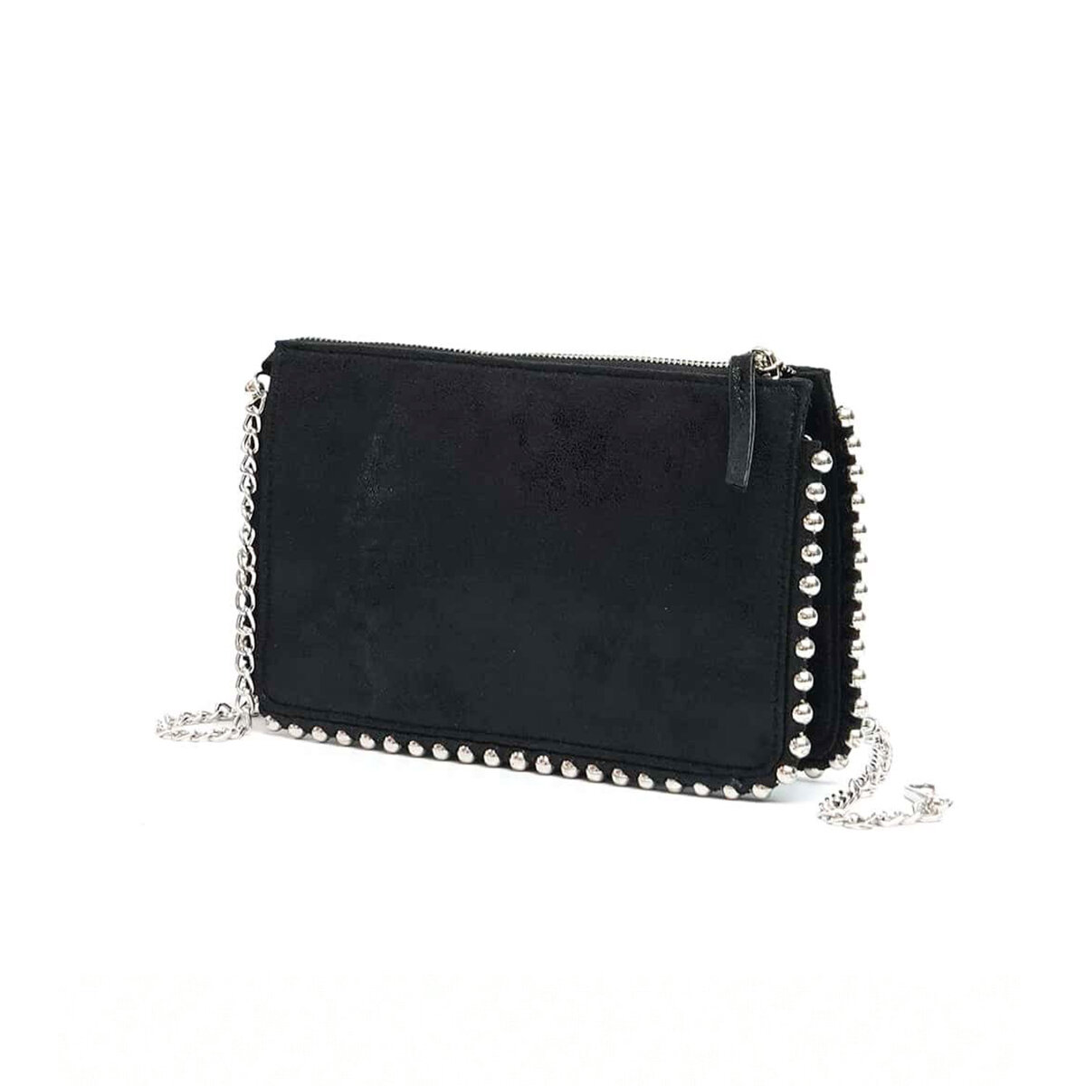 Bolso cuadrado de mujer de PU con remaches y tachuelas de color liso, estilo streetwear. Imagen2