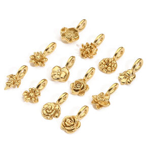 Simple Series DIY Sweet Flower Stainless Steel Waterproof Gold Color Women's Pendants h5 Picture2