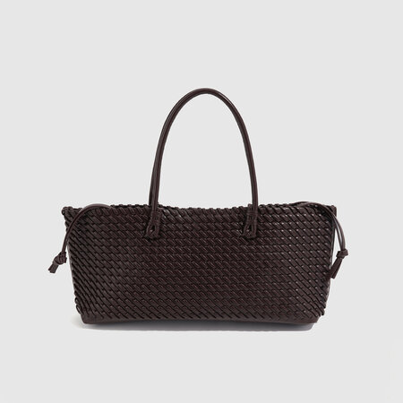 Parisian Chic Style Woven Solid Color Woven Pu Women's Tote Bag