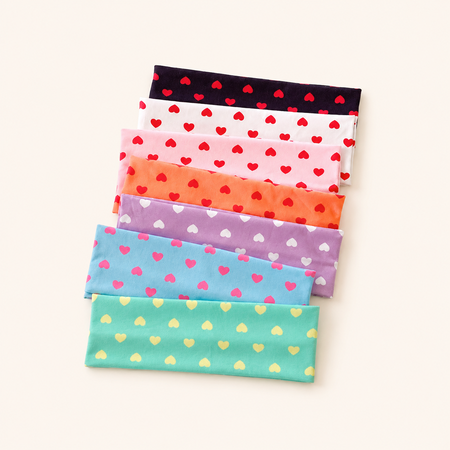 Simple Series Sweet Heart Solid Color Fabric Hair Bands