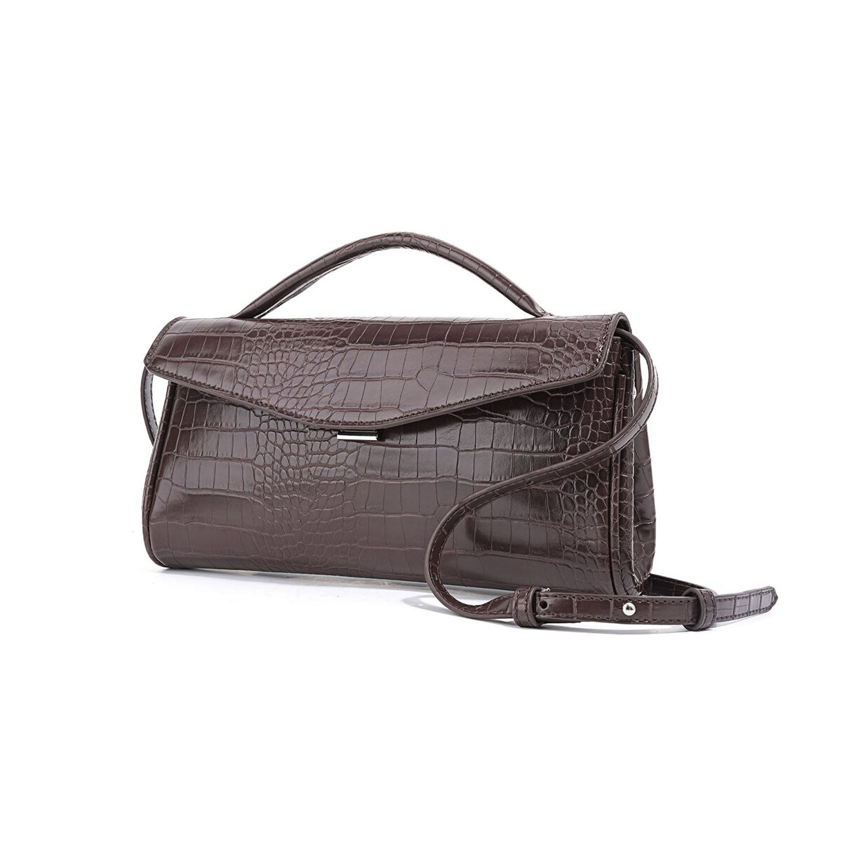 Damen-Tasche im Old Money Style, einfarbig, aus PU, Ost-West