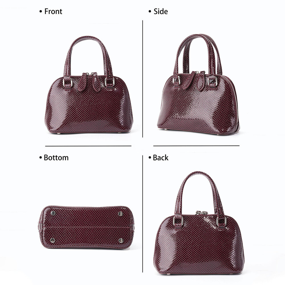 Bolsos de mano de mujer de PU de color liso estilo Old Money Imagen4