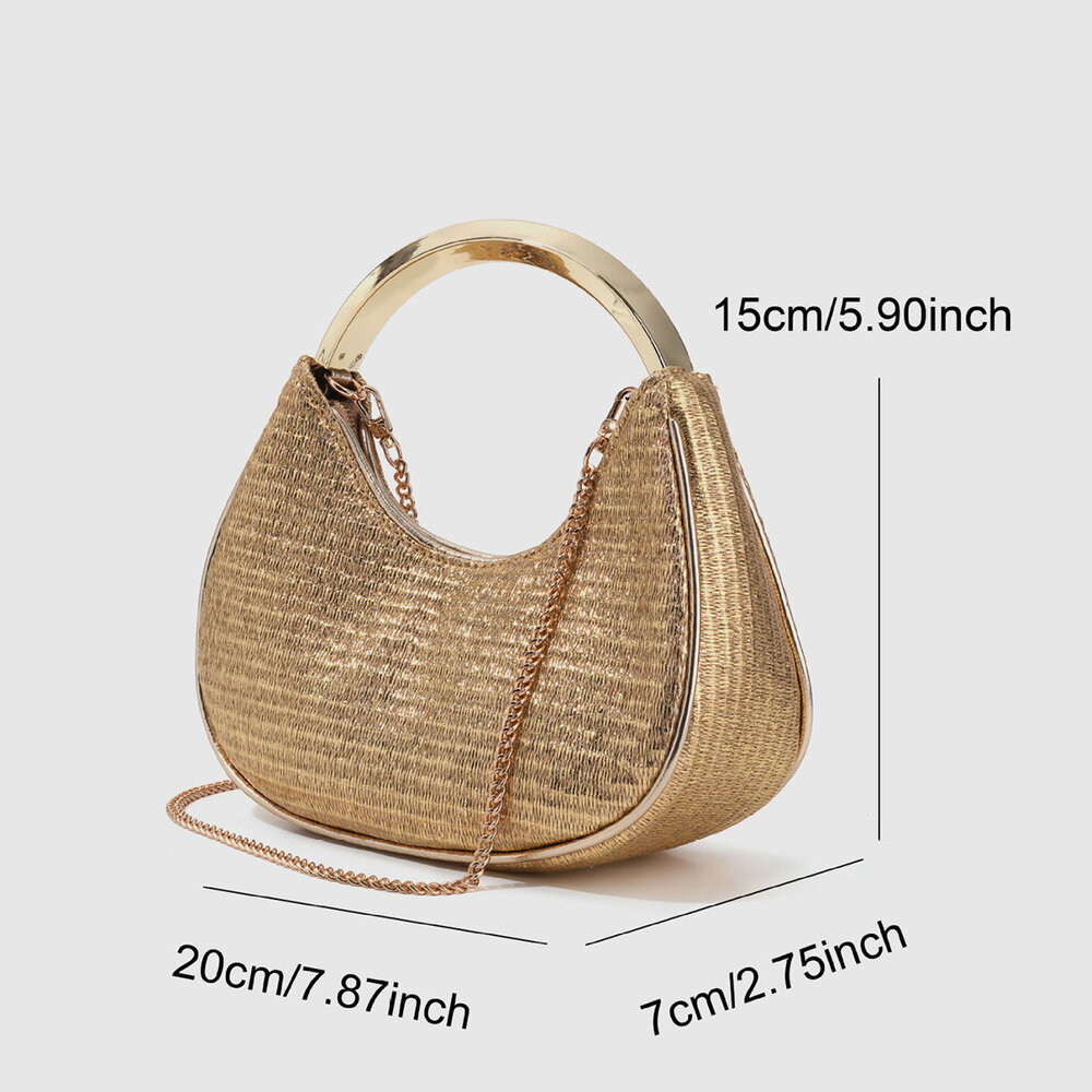 Bolsos de mano de paja tejida estilo parisino chic para mujer