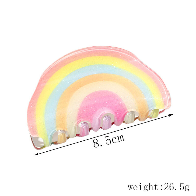 Pinzas acrílicas para el cabello de la serie Simple Sweet Stripe de colores mixtos Imagen5