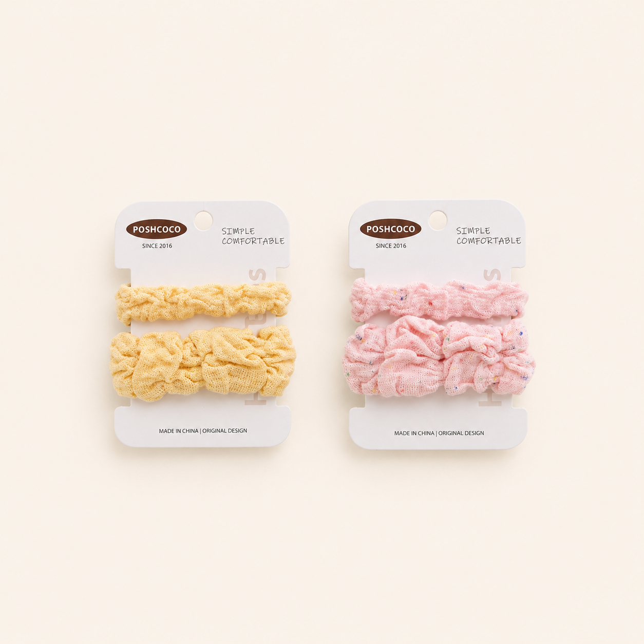 Simple Series Daily Solid Color Polka Dots Fabric Scrunchies