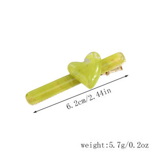 Simple Series Daily Heart Solid Color Gradient Color Resin Hair Clips h5 Picture5